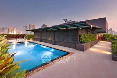 Luxurious rooftop pool with stunning city views and modern design.