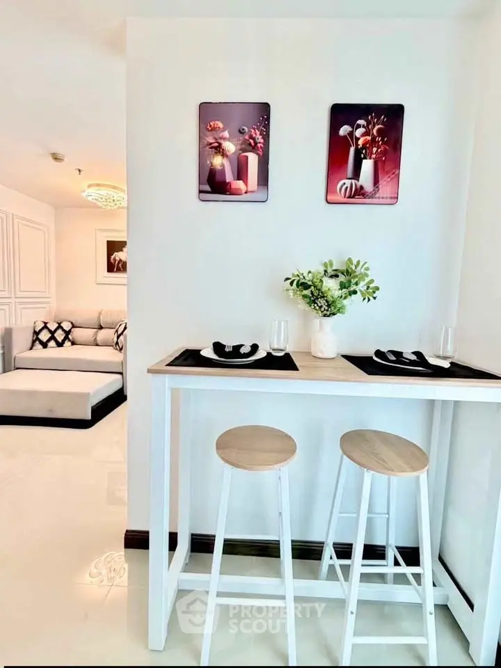 Stylish modern living room with elegant decor and cozy seating area