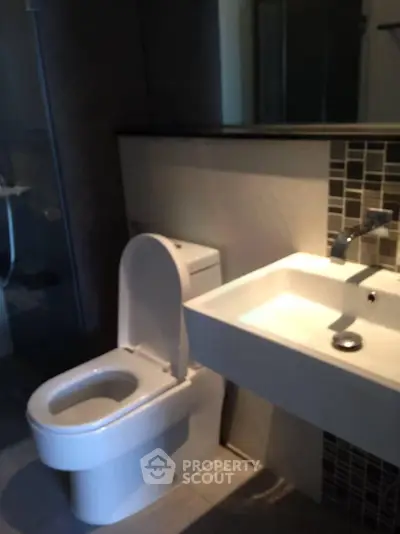 Modern bathroom with sleek fixtures and contemporary design