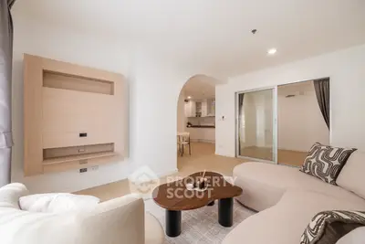 Spacious modern living room with elegant furniture and open layout