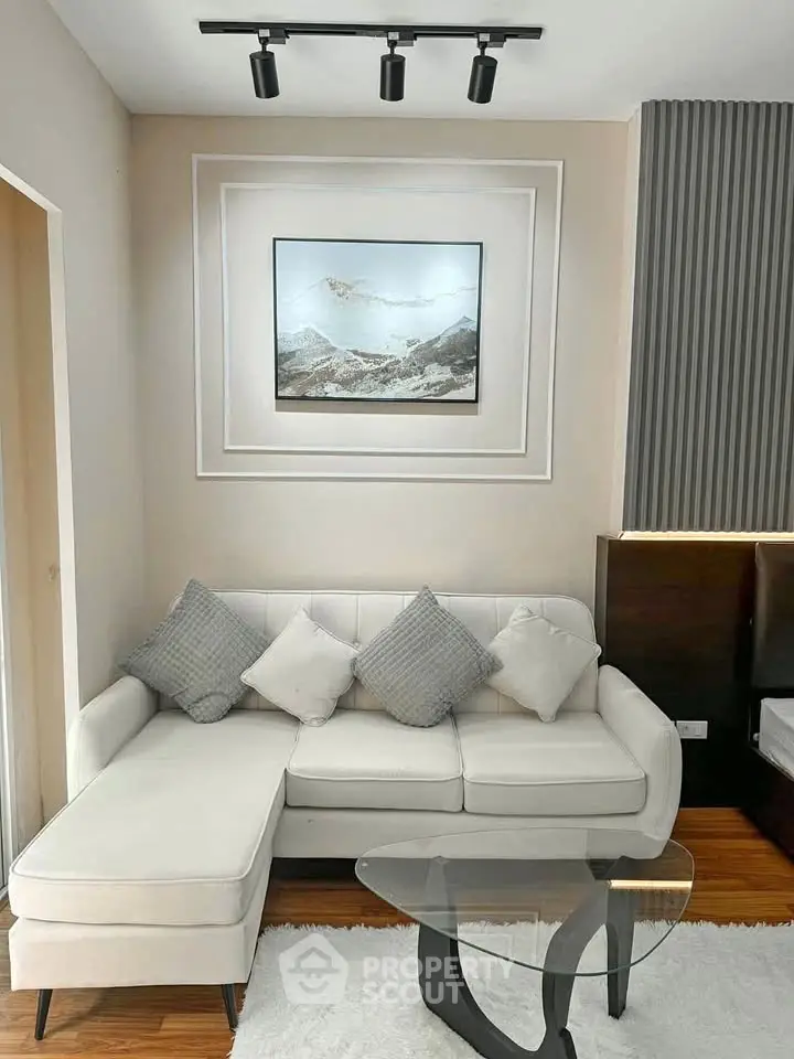 Modern living room with stylish decor and comfortable seating