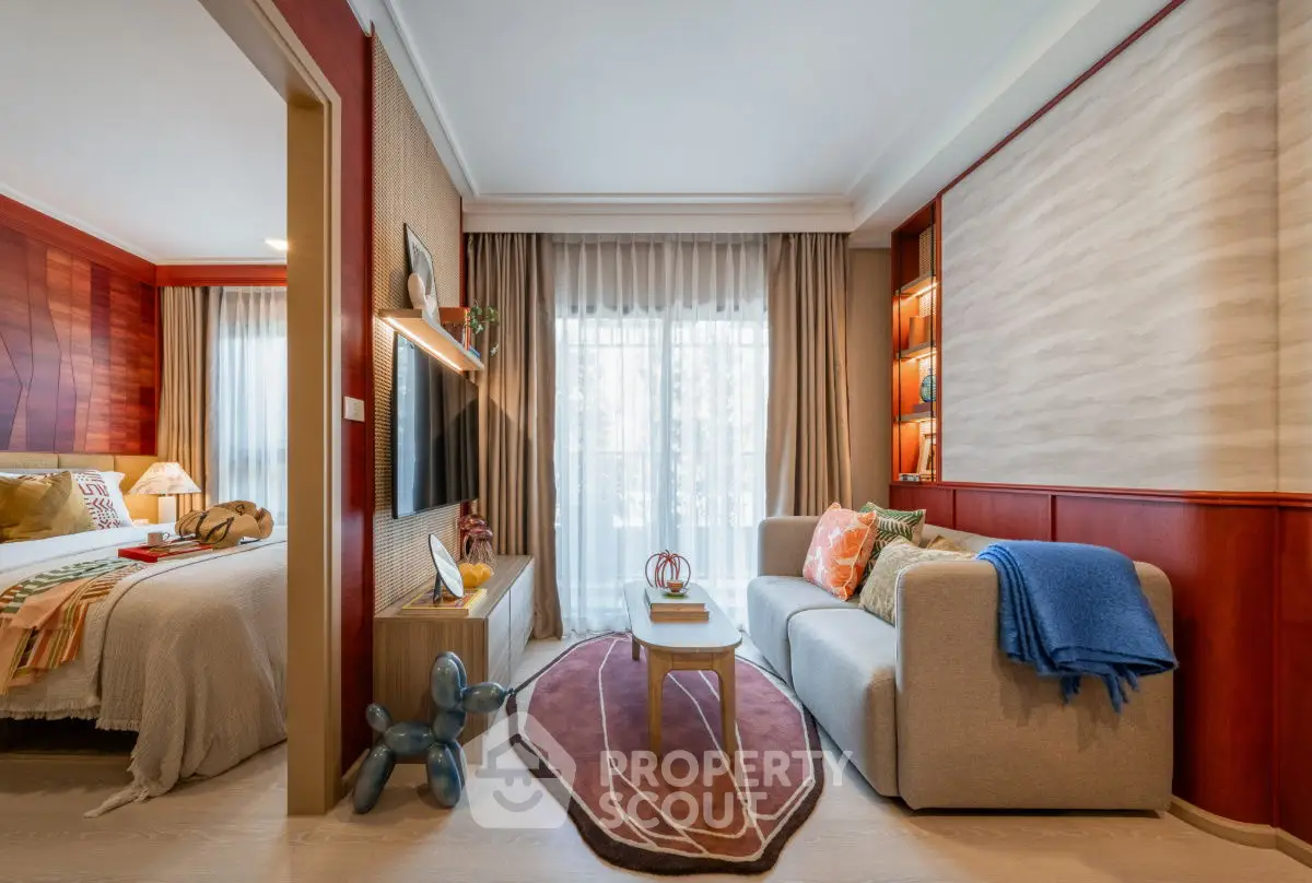 Modern living room with stylish decor and cozy ambiance