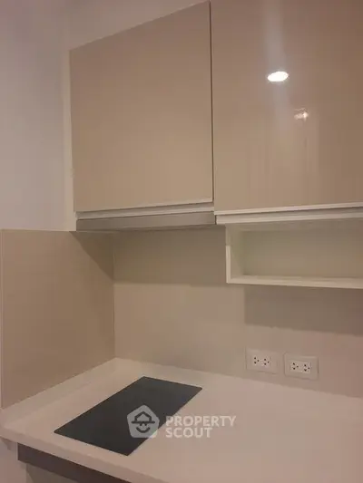 Modern kitchen with sleek cabinetry and electric cooktop