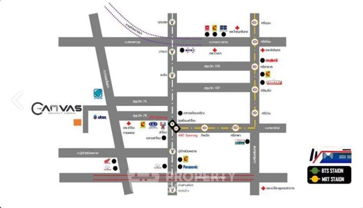 Map showing real estate location with nearby amenities and transport links.
