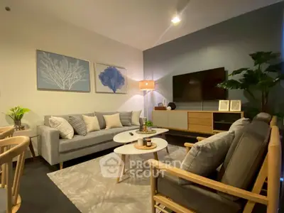 Stylish modern living room with cozy seating and elegant decor