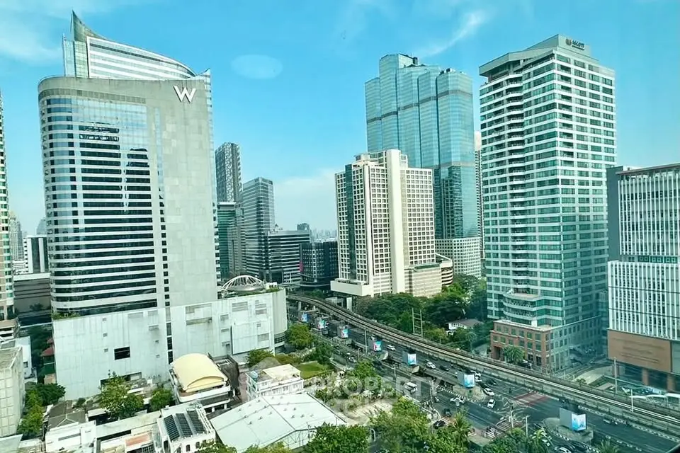 Stunning cityscape view showcasing modern skyscrapers and bustling urban streets, perfect for real estate investment.