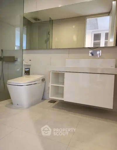 Modern bathroom with sleek fixtures and minimalist design