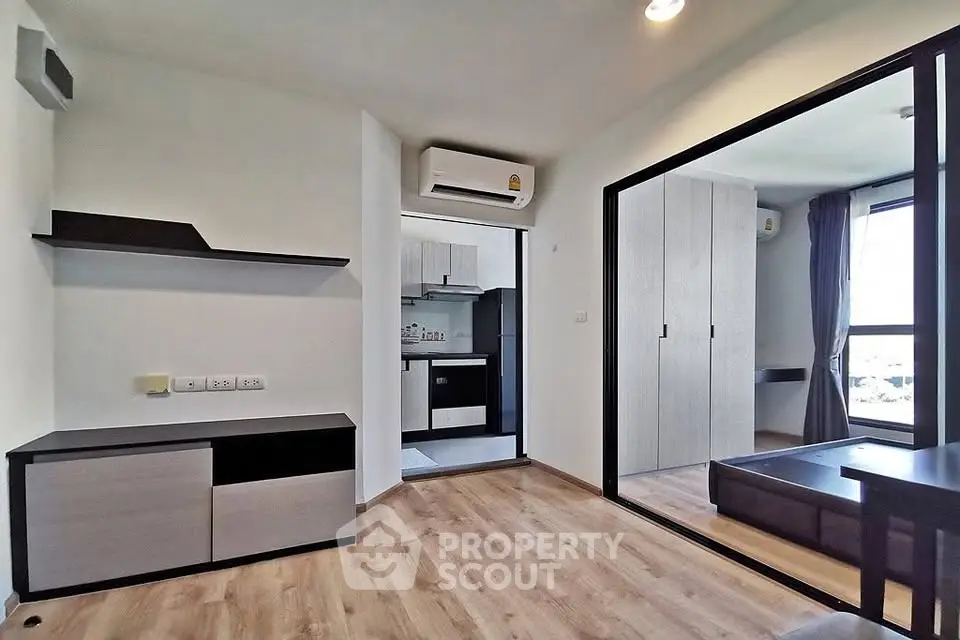 Modern apartment interior with open layout and sleek design