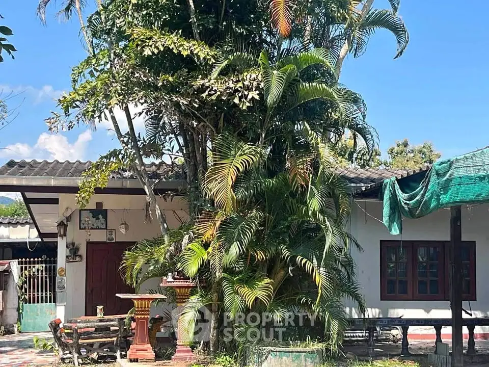 Charming tropical home with lush garden and traditional architecture, perfect for serene living.
