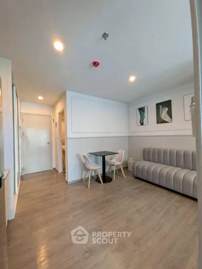 Modern living room with sleek furniture and stylish decor