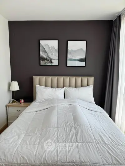 Cozy bedroom with elegant decor and natural light