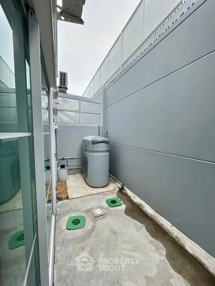 Modern exterior utility area with sleek design and efficient layout.
