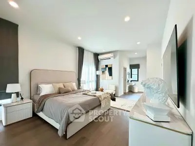 Luxurious modern bedroom with elegant decor and natural light