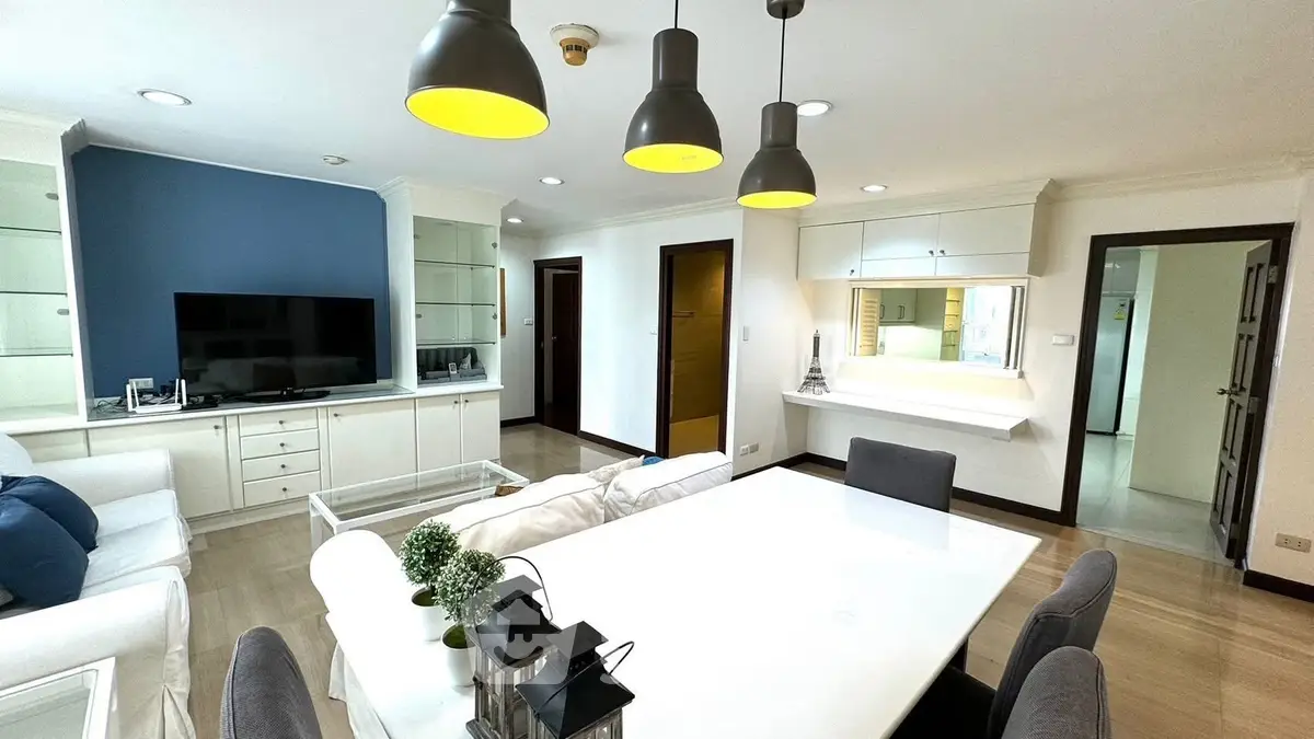 Spacious modern living room with stylish decor and open layout