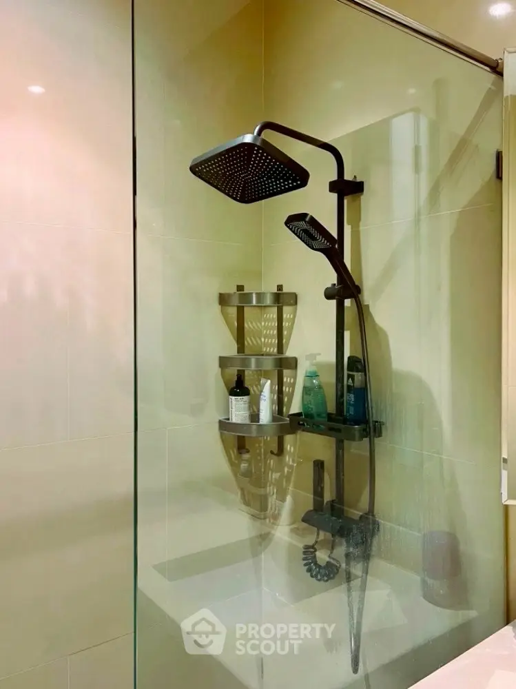 Modern bathroom with sleek shower design and glass enclosure