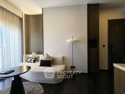 Modern living room with stylish furniture and natural light