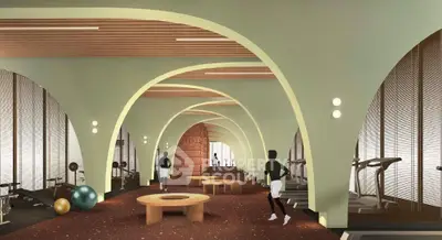 Luxurious modern gym with state-of-the-art equipment and elegant design, perfect for fitness enthusiasts.