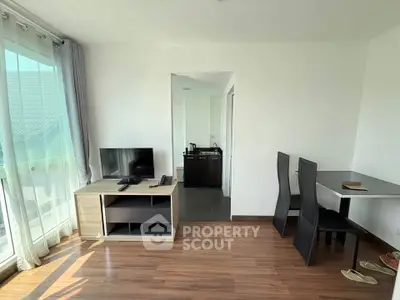 Modern living room with sleek furniture and natural light