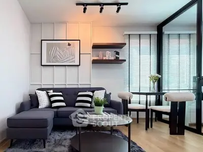 Modern living room with stylish decor and natural light