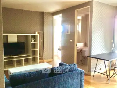 Spacious living room with modern decor and open layout