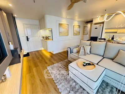 Stylish modern living room with cozy sectional sofa and elegant decor