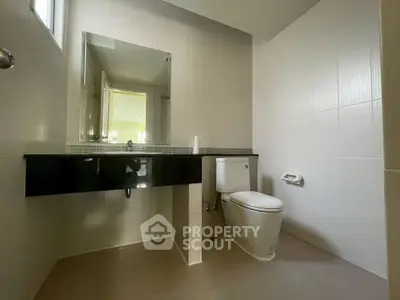 Modern bathroom with sleek fixtures and minimalist design