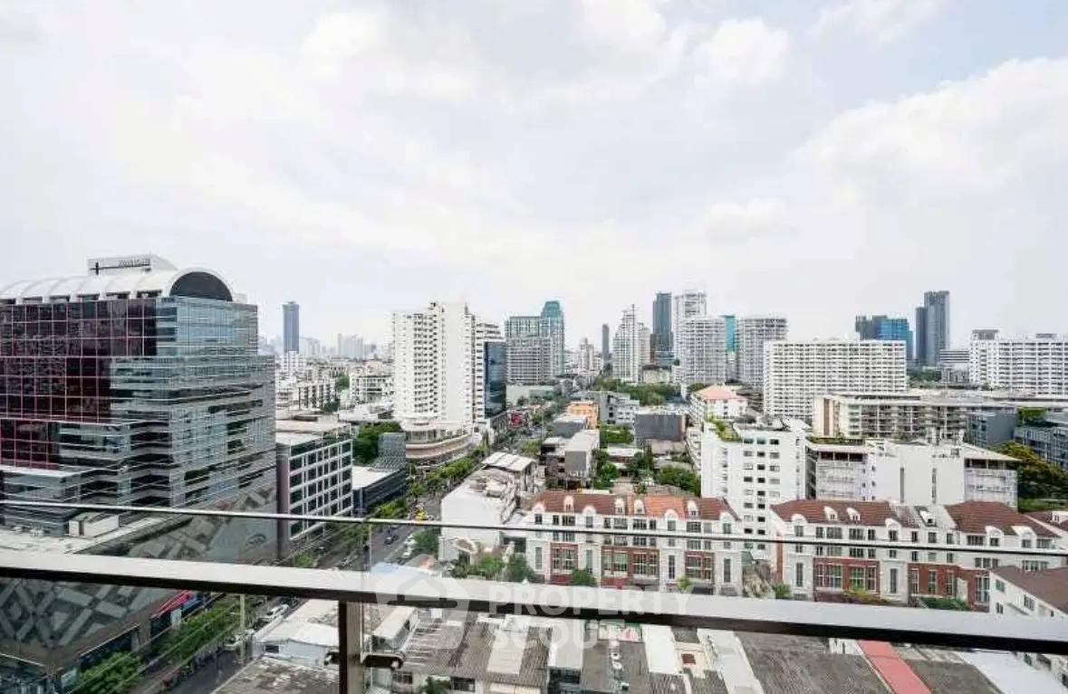Stunning cityscape view from a high-rise balcony showcasing modern urban living.