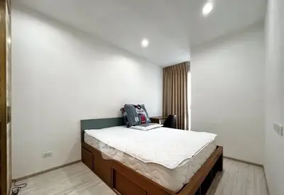 Modern bedroom with minimalist design and natural light