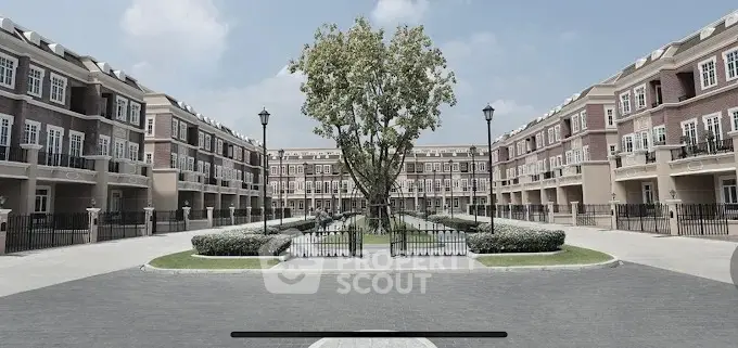 Elegant residential complex with classic architecture and central courtyard