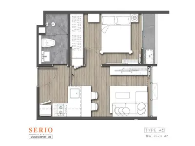  1 Bedroom Condo at Serio Sukhumvit 50-5