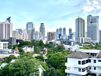 Stunning cityscape view of modern high-rise buildings and lush greenery in a vibrant urban setting.