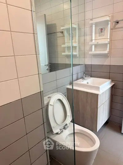 Modern bathroom with sleek design and contemporary fixtures