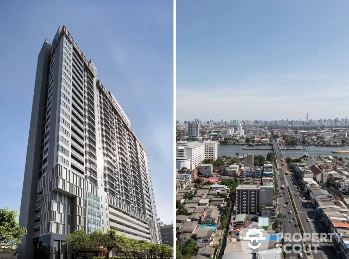 Stunning high-rise building with panoramic city view, perfect for urban living.