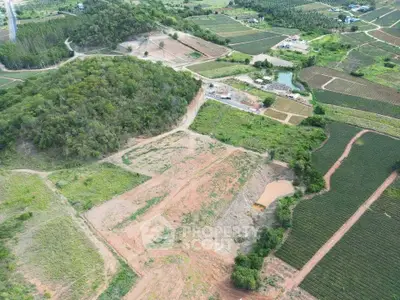 Aerial view of expansive farmland with lush greenery and development potential.