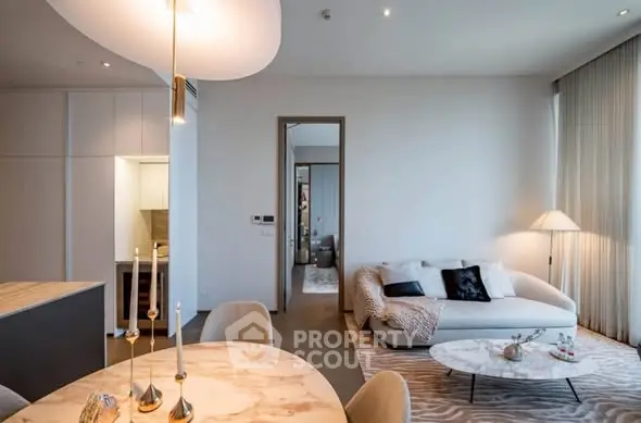 Luxurious modern living room with elegant decor and open layout