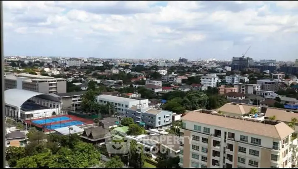 Stunning cityscape view showcasing urban residential buildings and vibrant community life.