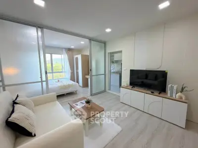 Modern living room with open layout and stylish decor