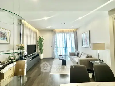 Spacious modern living room with elegant decor and natural light