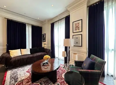 Luxurious living room with elegant decor and plush furnishings