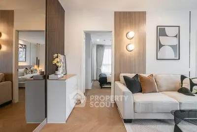 Modern living room with stylish decor and cozy ambiance