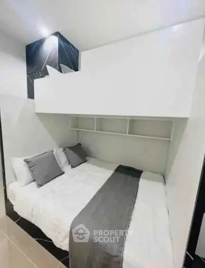 Modern bedroom with loft design and sleek storage solutions