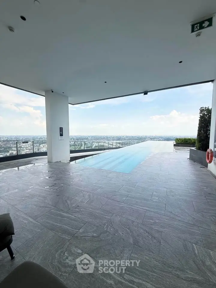 Luxurious rooftop infinity pool with stunning city skyline views