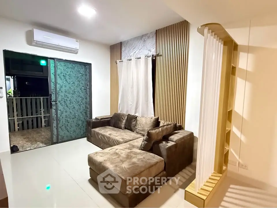 Modern living room with stylish decor and cozy sectional sofa