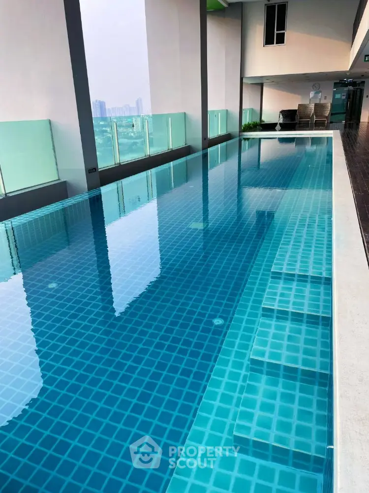 Luxurious rooftop pool with stunning city views and modern design