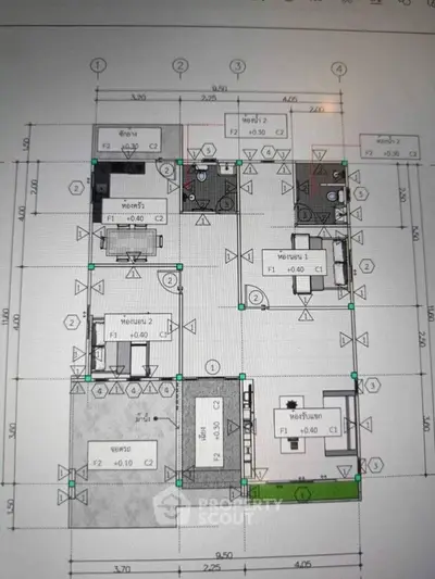 Detailed architectural floor plan showcasing modern residential layout.