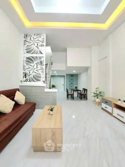 Modern living room with stylish decor and open layout