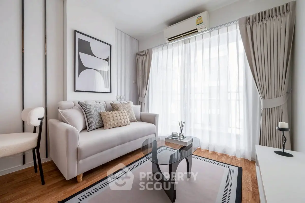 Stylish modern living room with elegant decor and natural light