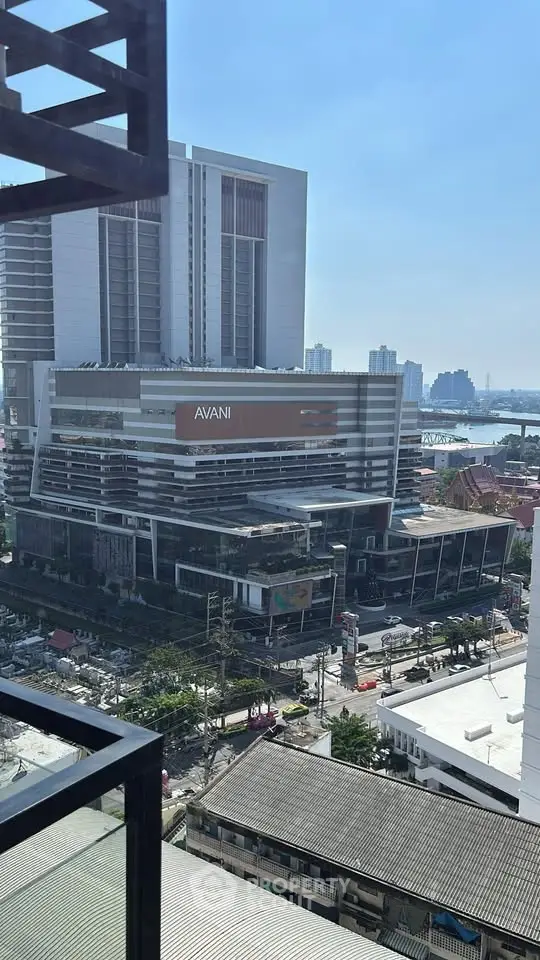 Stunning cityscape view featuring modern high-rise buildings and bustling urban environment.