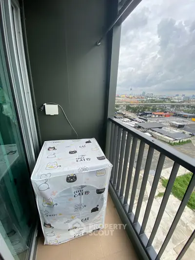 Charming balcony with city view, perfect for relaxation and enjoying the skyline.