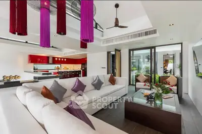 Luxurious modern living room with elegant decor and spacious open layout